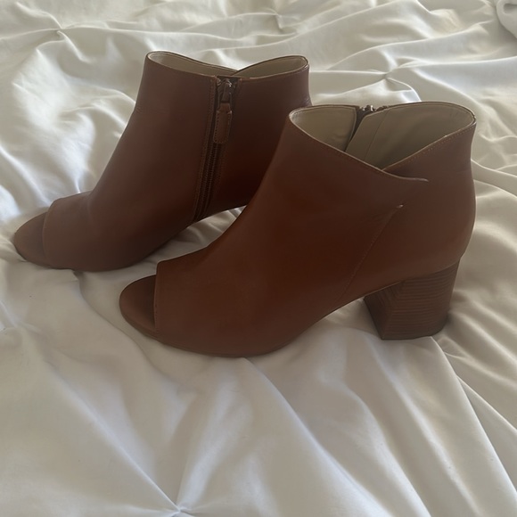 Cole Haan Leather Ankle Boot Peep Toe - Picture 4 of 8
